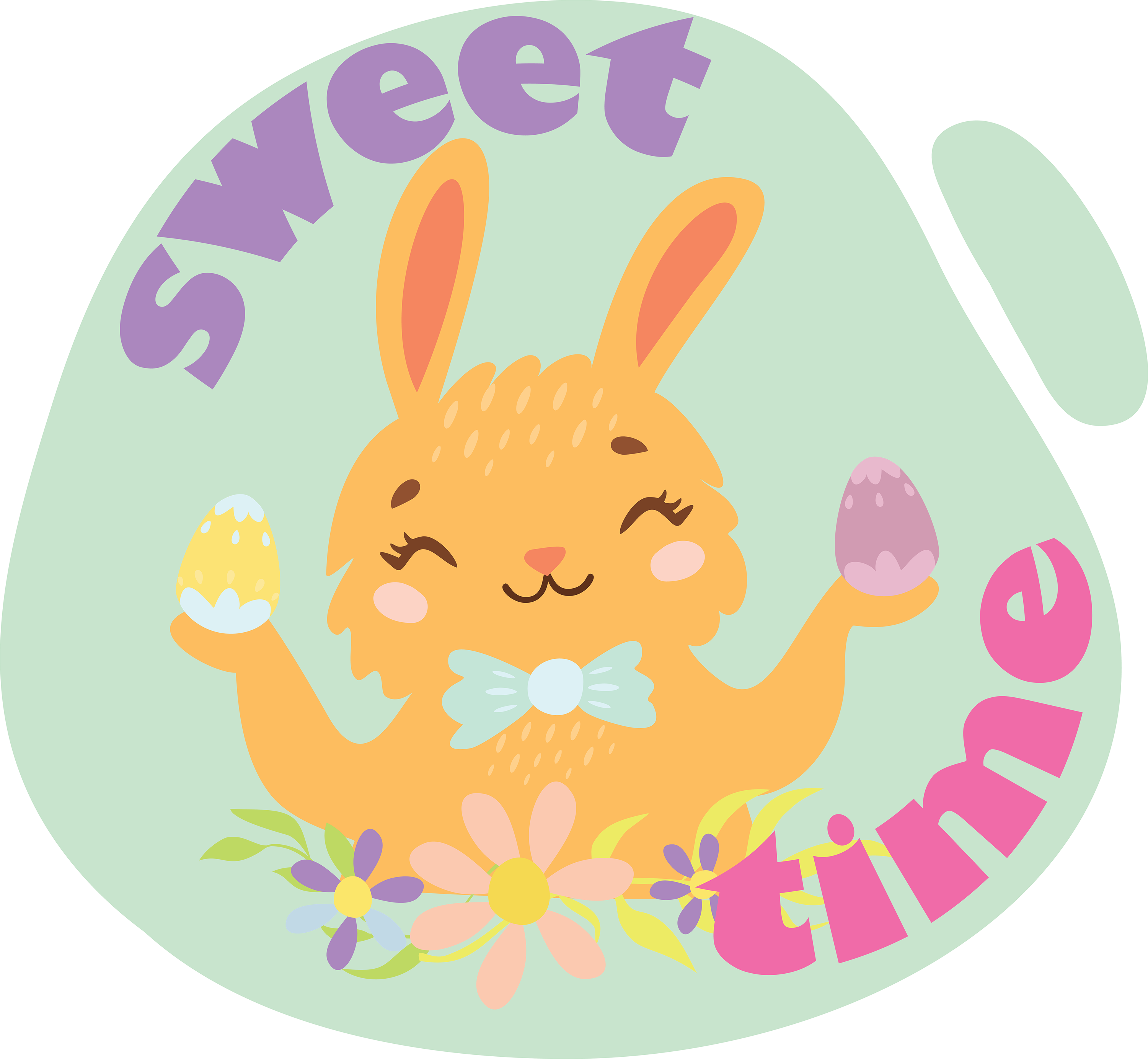 Sweet Time Bunny Animal Design - Ready to Press