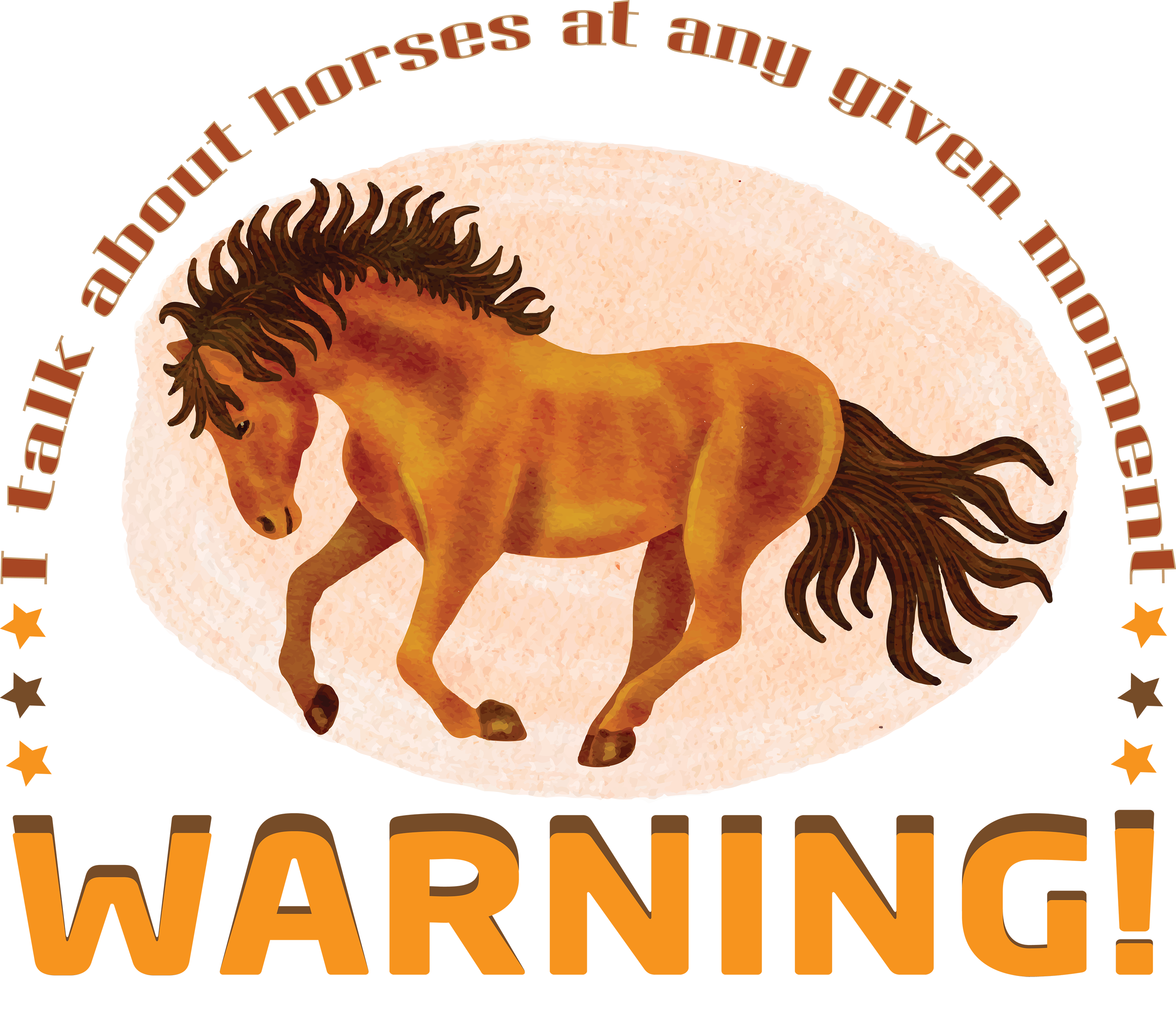 Horse Warning Animal Design - Ready to Press