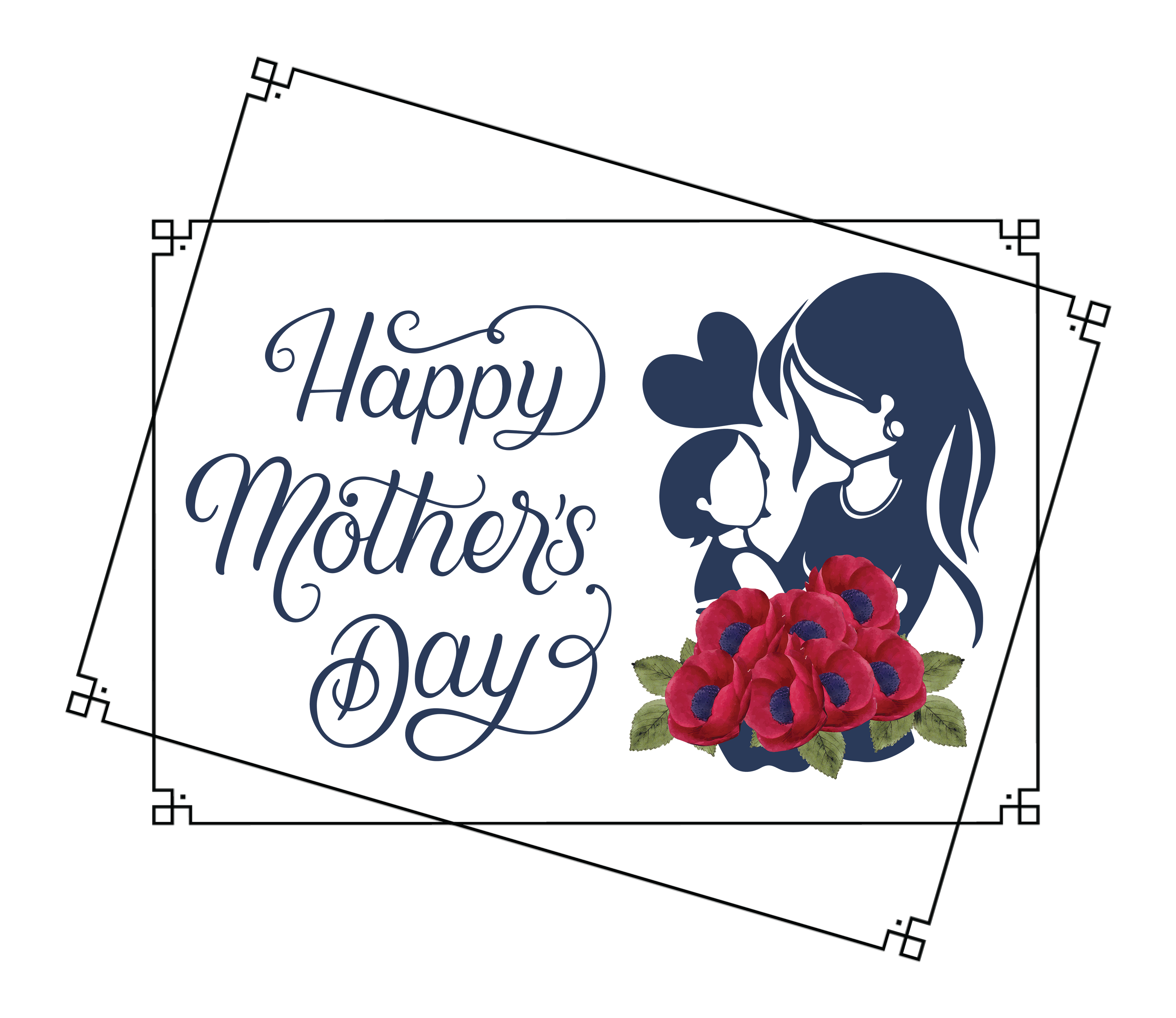 Happy Mother's Day Silhouette Design - Ready to Press