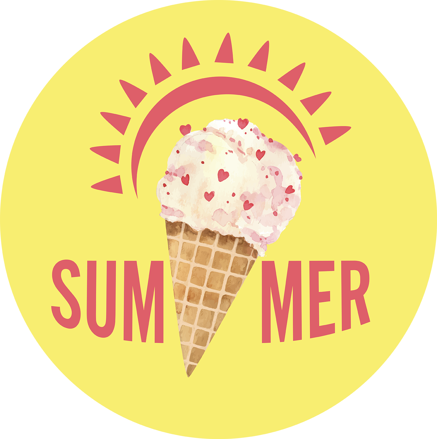 Sunshine Ice Cream Summer Design - Ready to Press