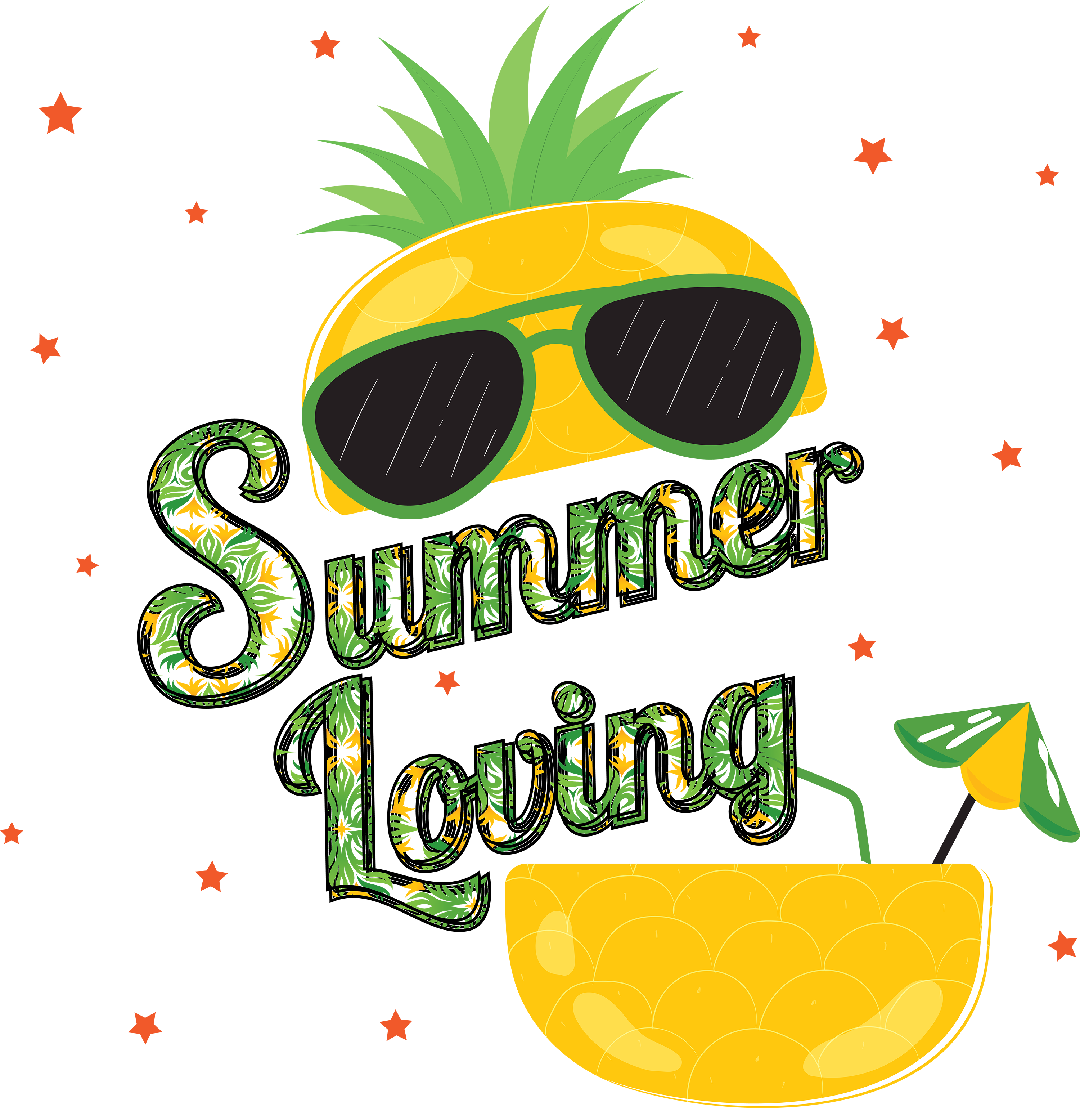 Summer Loving Pineapple Summer Design - Ready to Press