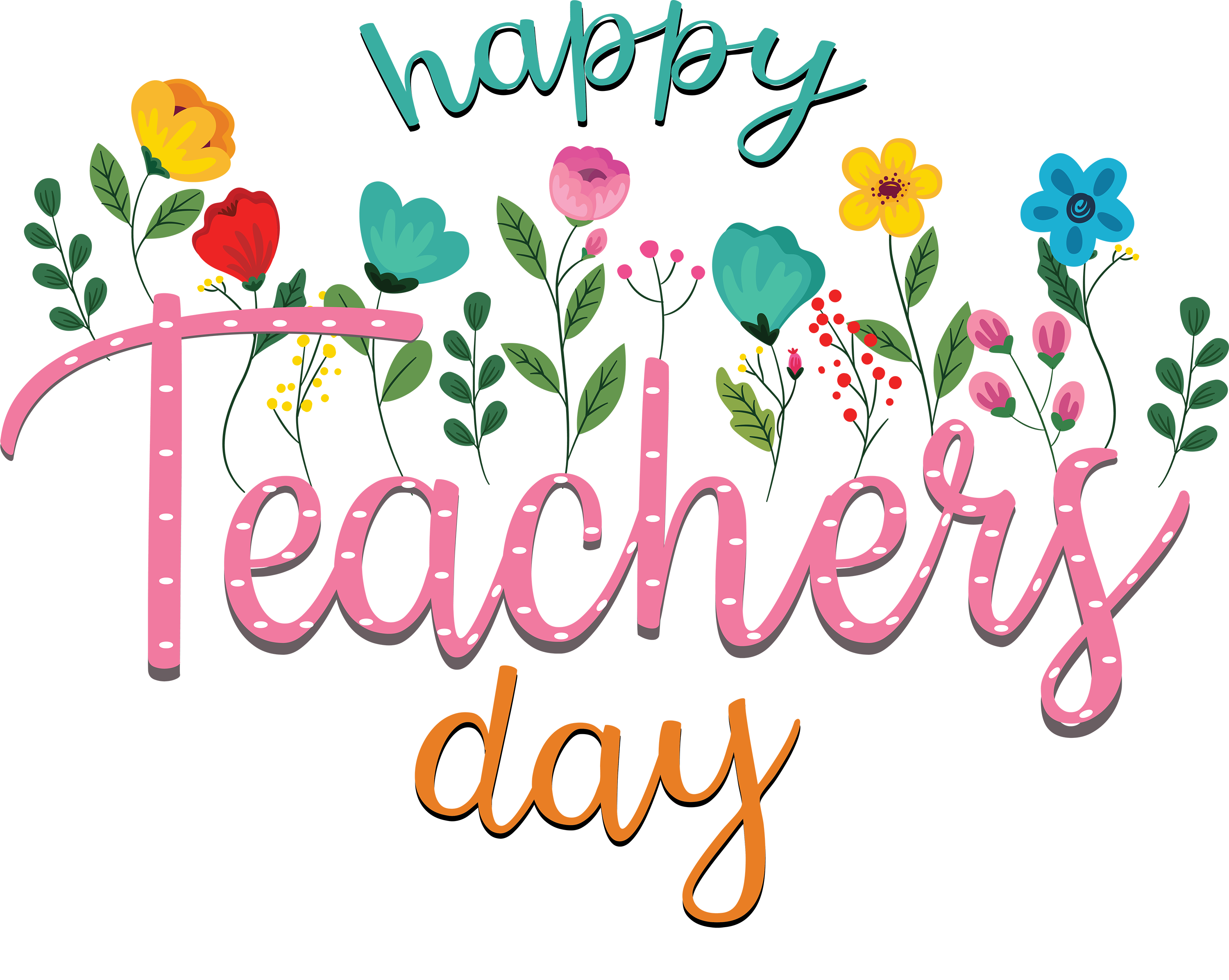 Happy Teacher’s Day Floral Teacher's Day Design - Ready to Press